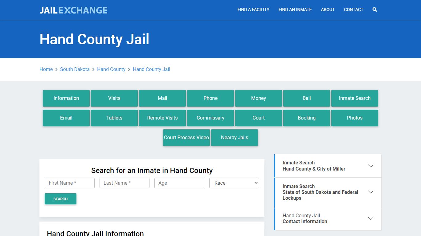 Hand County Jail Roster Lookup, SD, Inmate Search - Jail Exchange